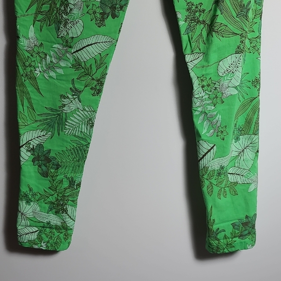 Venti6 Crinkle Green Tropical Print Jogger Drawstring Waist Pants Size Small - Picture 11 of 16